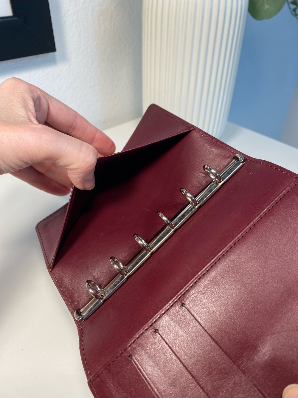 Vintage Louis Vuitton Matte Vernis Agenda PM In Burgundy COA - Picture 9 of 12